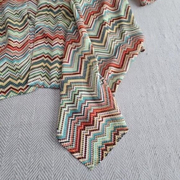 Jamie Nicole Open Front Blouse 2XL Chevron Stripes Flowy Angel Wings Sleeves - Picture 7 of 12